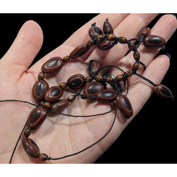 Bohemian Elephant Ear Seed Beaded Cascade Necklace - Picture 5 of 6